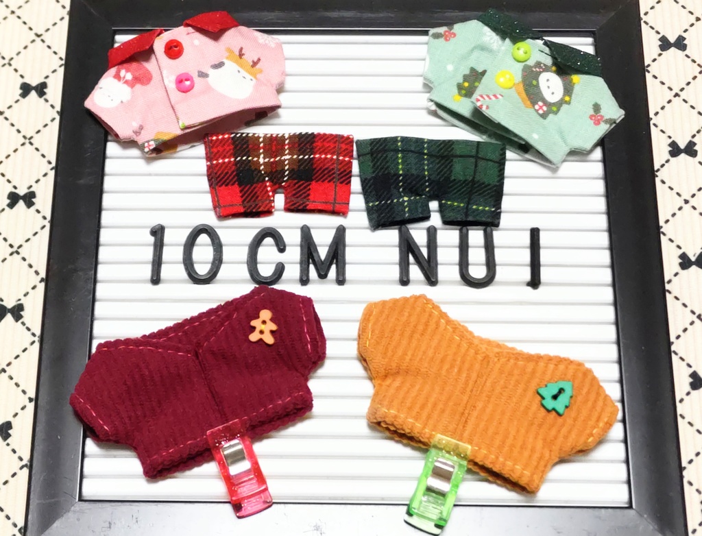 ぬい服【シマエナガのクリスマスシャツセット】