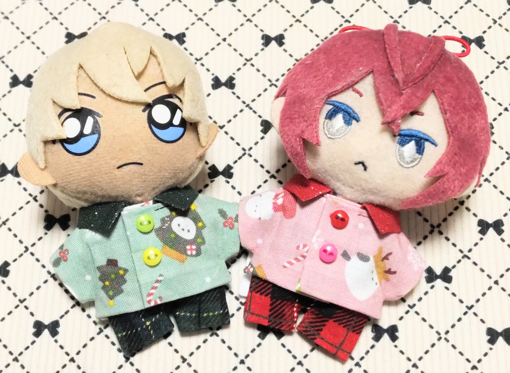 ぬい服【シマエナガのクリスマスシャツセット】