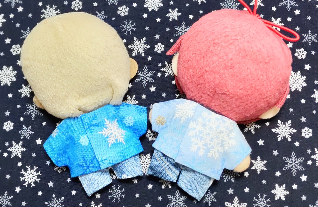 ぬい服【雪の結晶シャツセット】