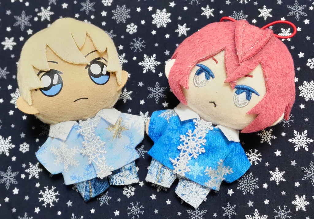 ぬい服【雪の結晶シャツセット】