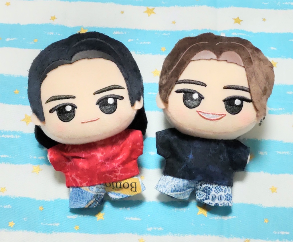 ちびぐるみ服【Tシャツ&レースプリントデニム】