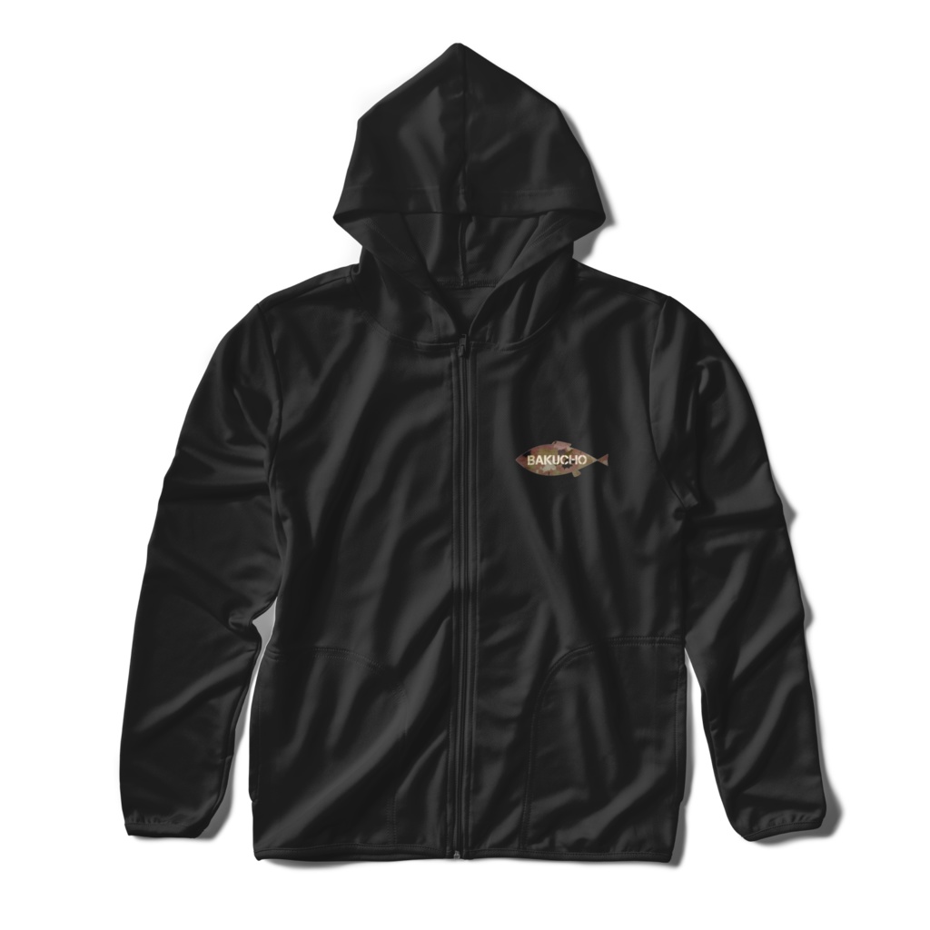 お魚ロゴ　ドライジップパーカー