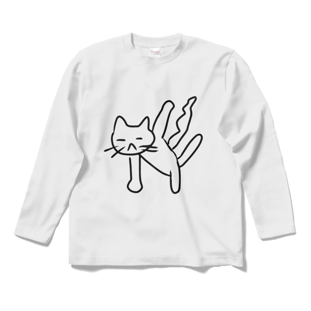 やる気のないアクロバティックねこロングTシャツ