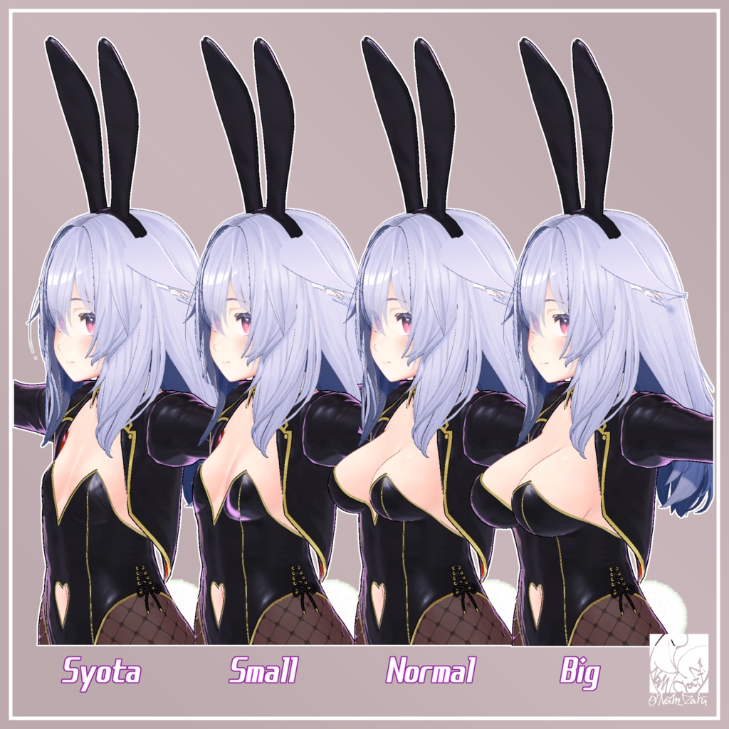 【桔梗ちゃん対応】衣装用3Dモデル「ハートバニーセット」