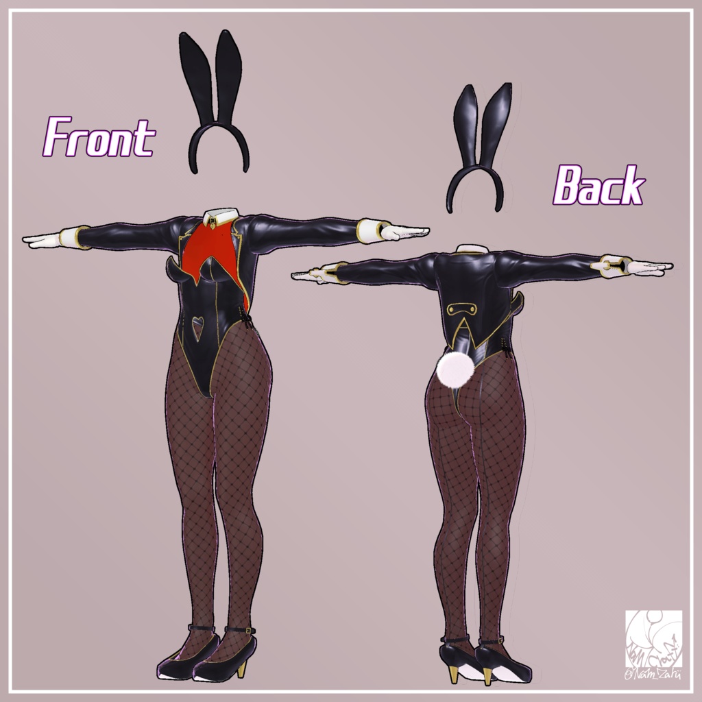 【桔梗ちゃん対応】衣装用3Dモデル「ハートバニーセット」