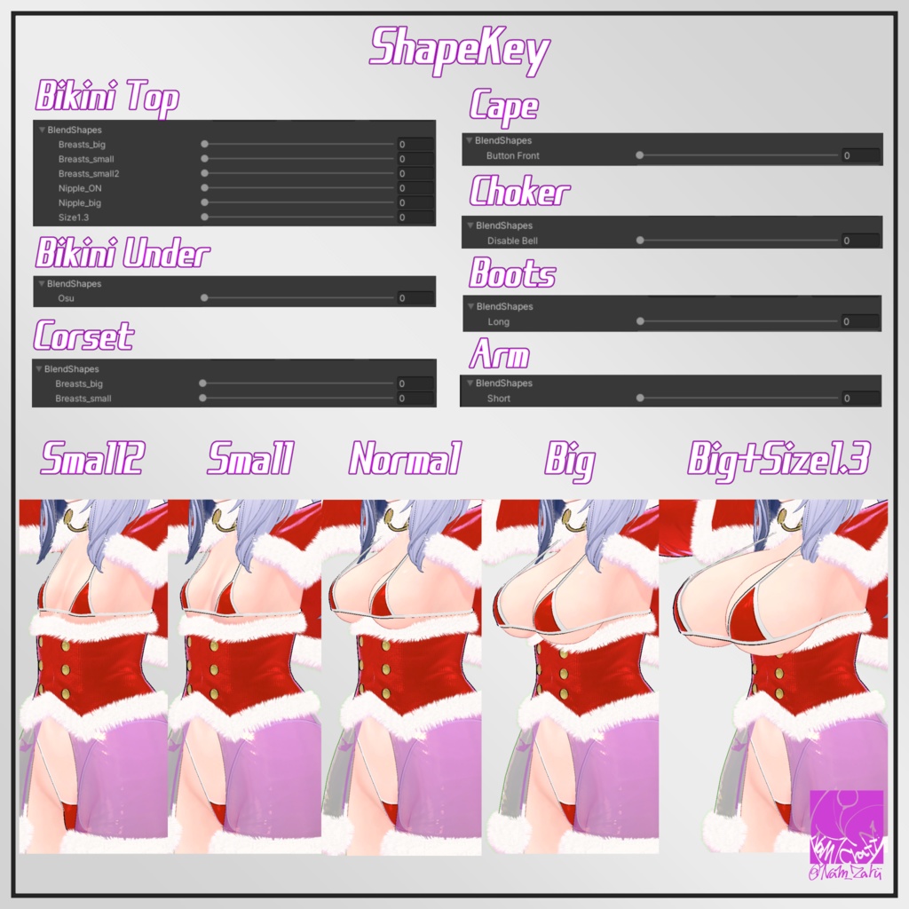 【桔梗ちゃん対応】衣装用3Dモデル「ウィンタービキニセット」