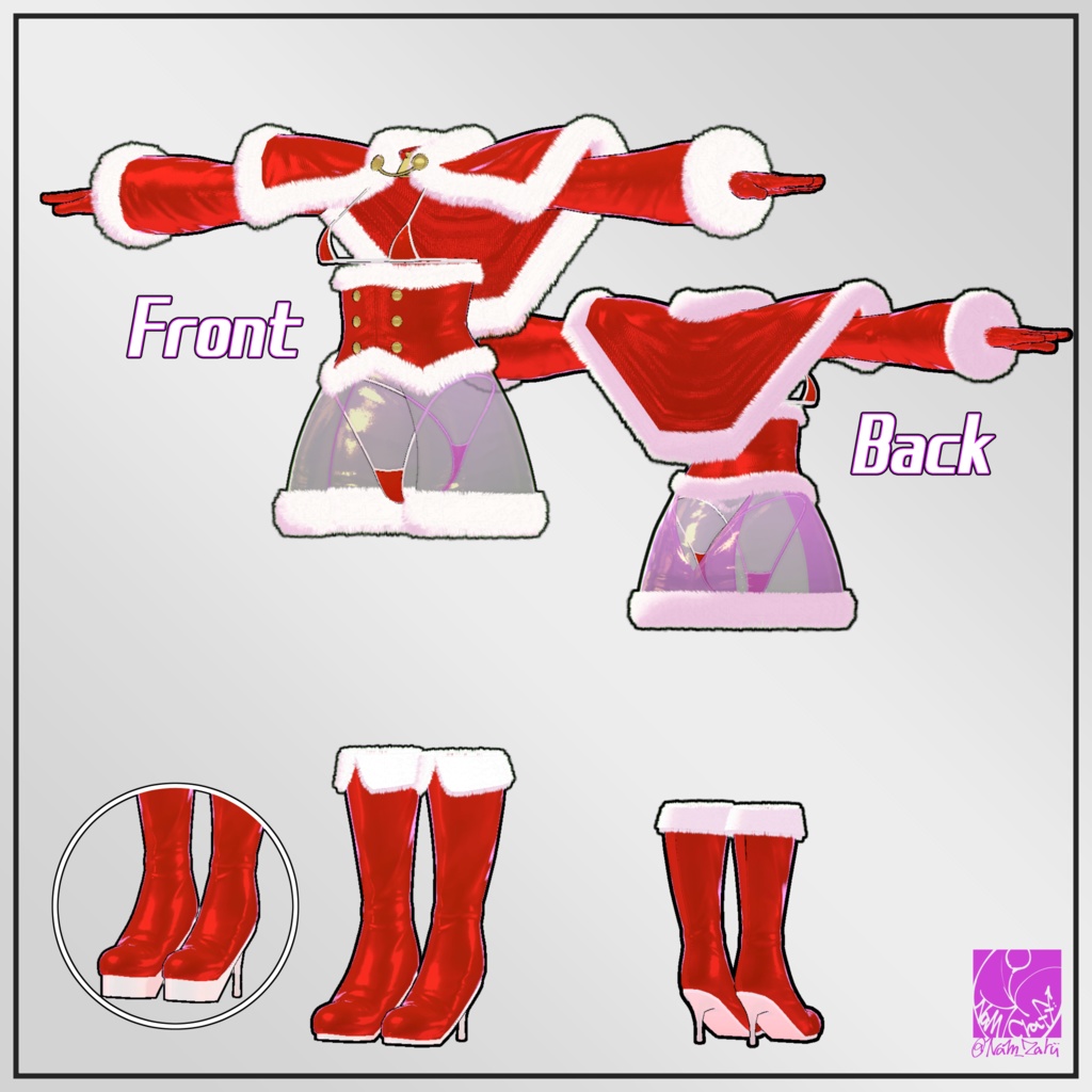 【桔梗ちゃん対応】衣装用3Dモデル「ウィンタービキニセット」