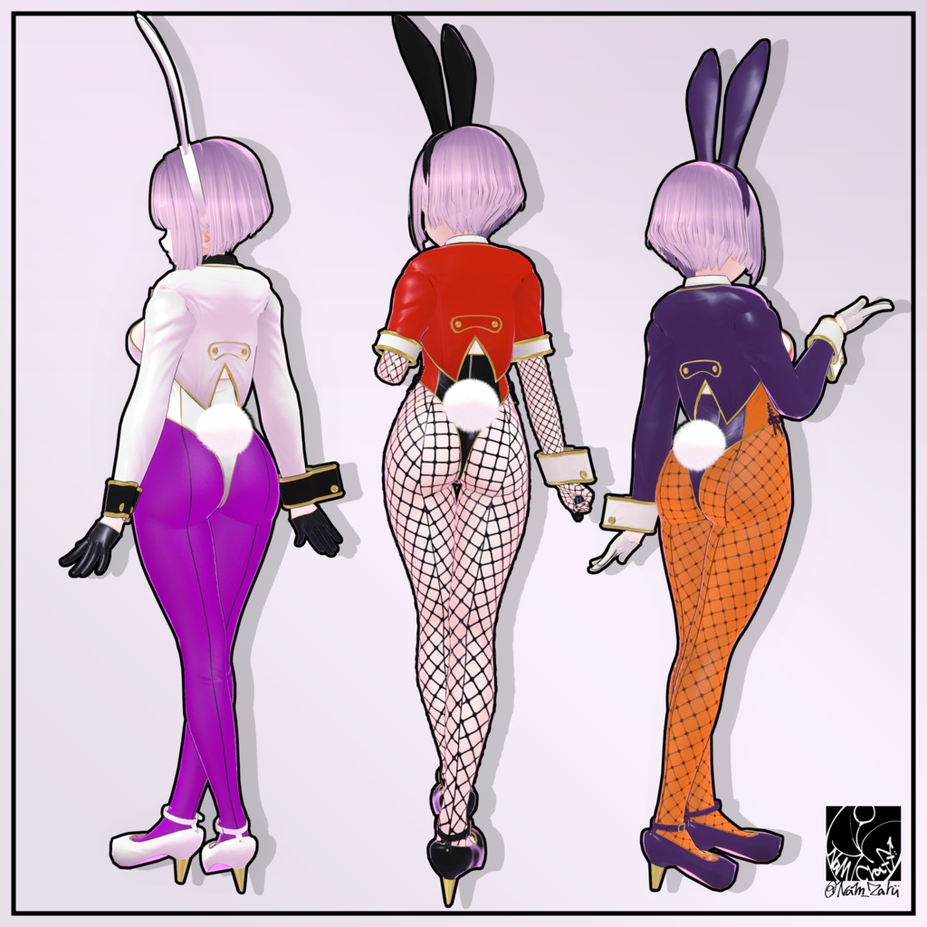 【萌ちゃん対応】衣装用3Dモデル「ハートバニーセット」