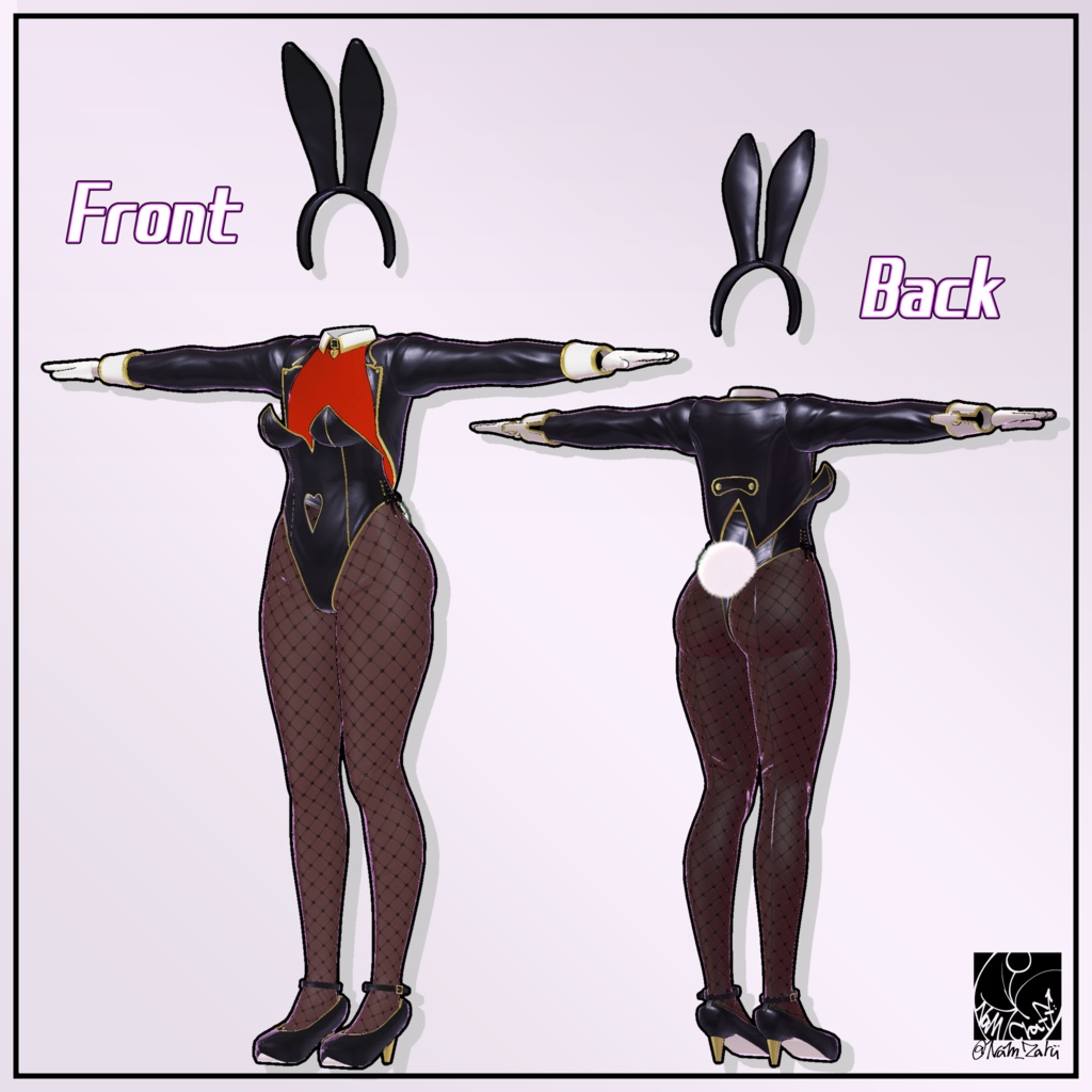 【セレスティアちゃん対応】衣装用3Dモデル「ハートバニーセット」