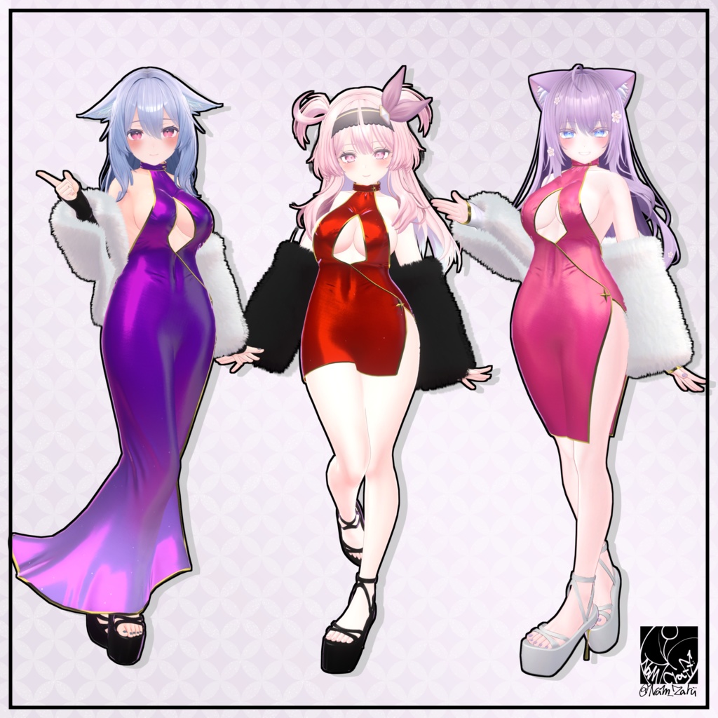 【複数アバター対応】衣装用3Dモデル「StarLightDress」