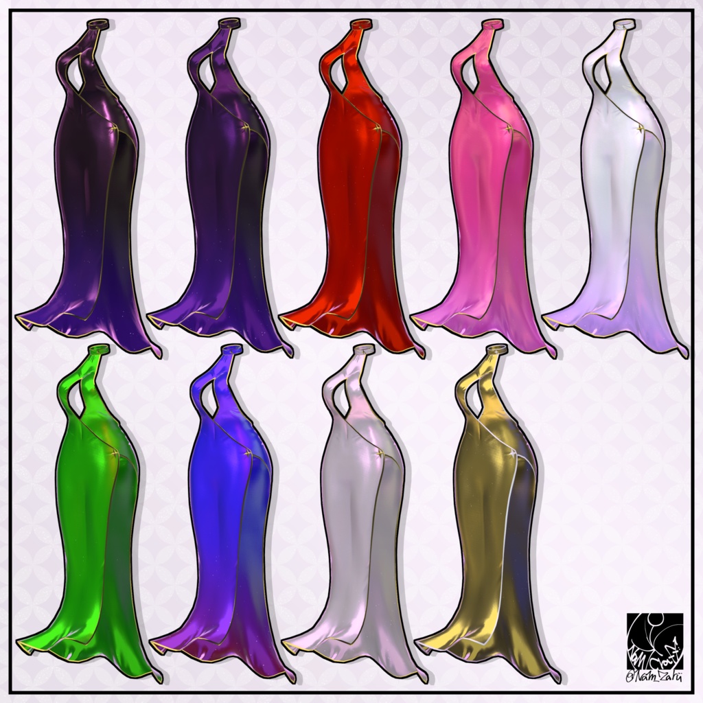 【複数アバター対応】衣装用3Dモデル「StarLightDress」