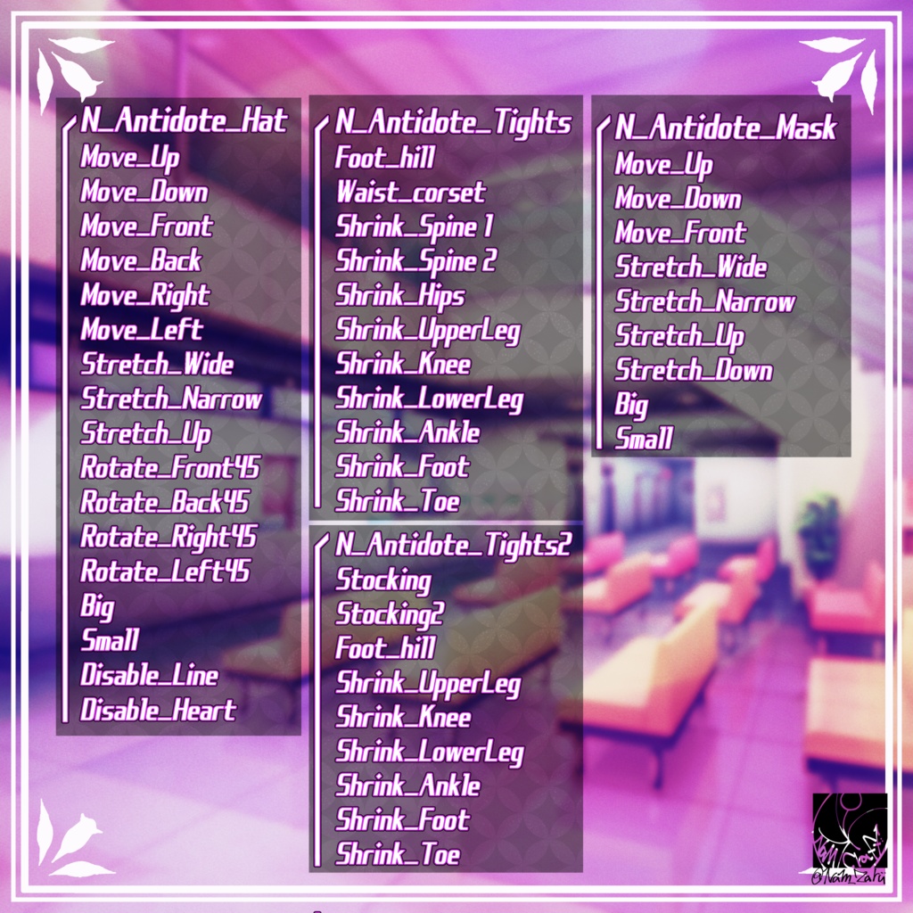 【セレスティアちゃん対応】衣装用3Dモデル「Antidote」