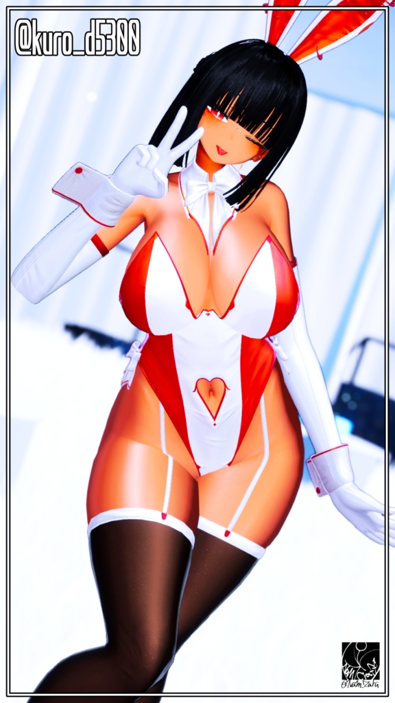 【複数アバター対応】衣装用3Dモデル「HeartBunny_Re」