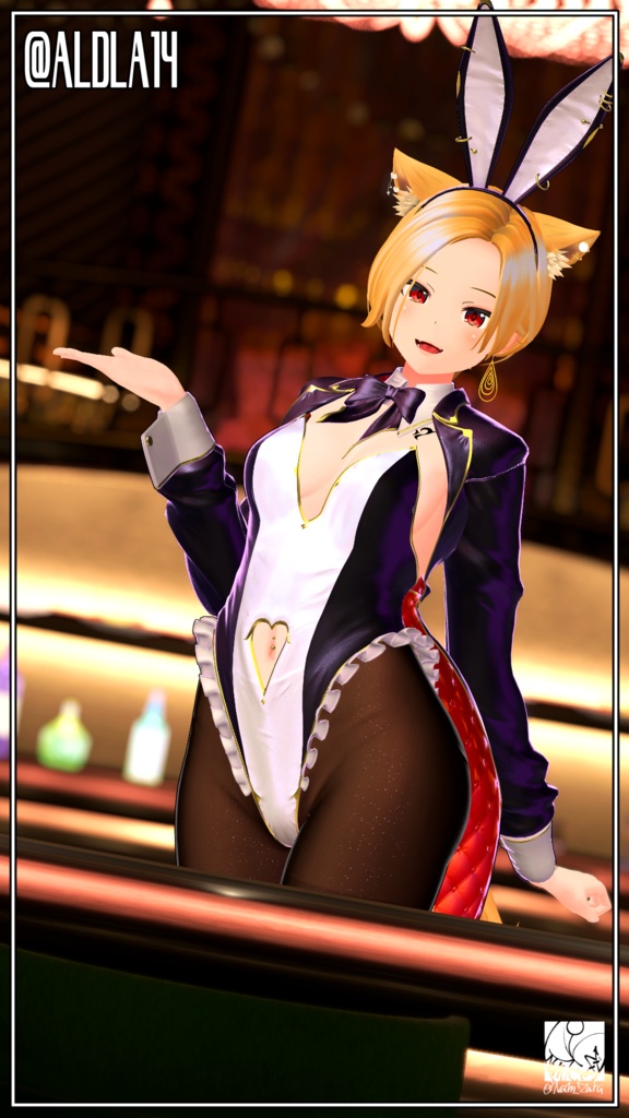 【複数アバター対応】衣装用3Dモデル「HeartBunny_Re」