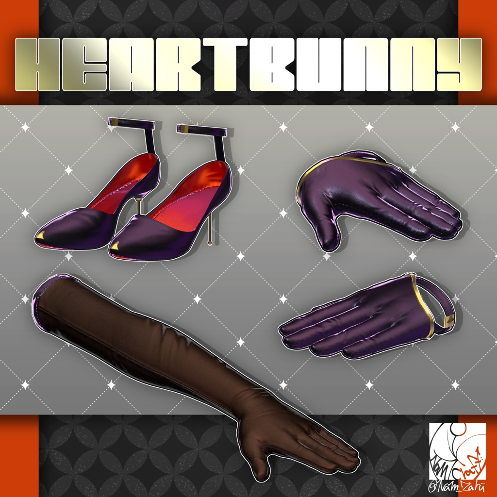 【複数アバター対応】衣装用3Dモデル「HeartBunny_Re」