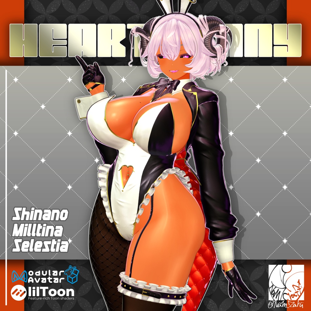 【複数アバター対応】衣装用3Dモデル「HeartBunny_Re」