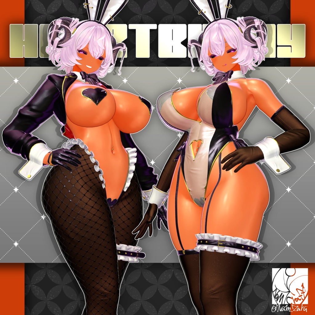 【複数アバター対応】衣装用3Dモデル「HeartBunny_Re」