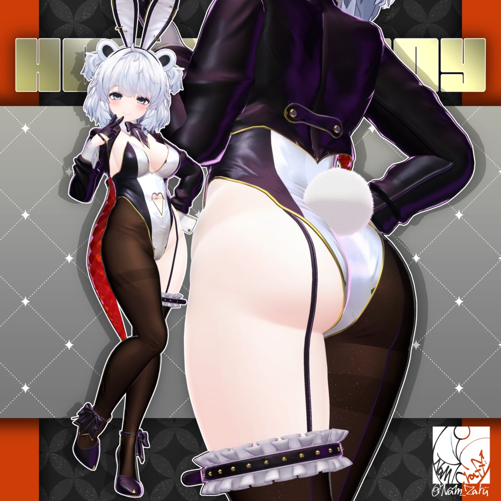 【複数アバター対応】衣装用3Dモデル「HeartBunny_Re」
