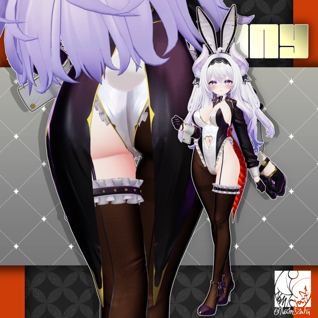 【複数アバター対応】衣装用3Dモデル「HeartBunny_Re」