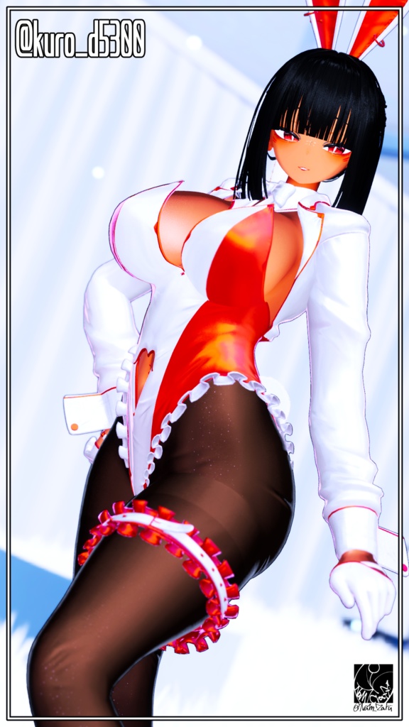 【複数アバター対応】衣装用3Dモデル「HeartBunny_Re」