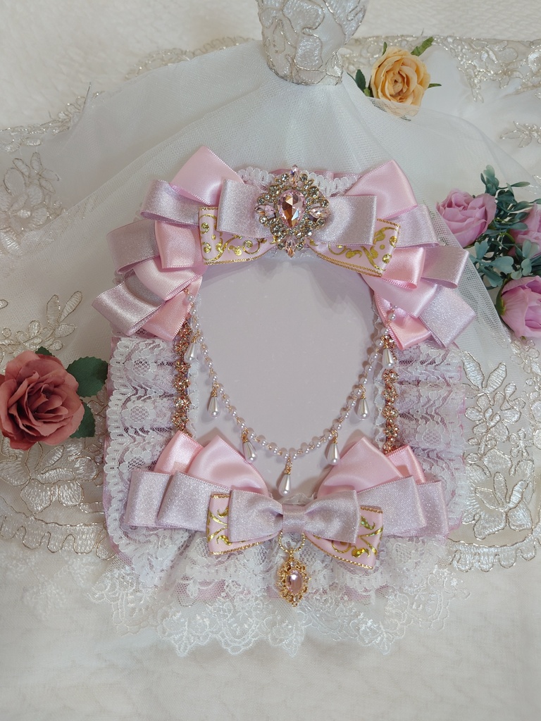 硬質ケースデコ B8 B7 リボンチャーム3点セット ピンク系