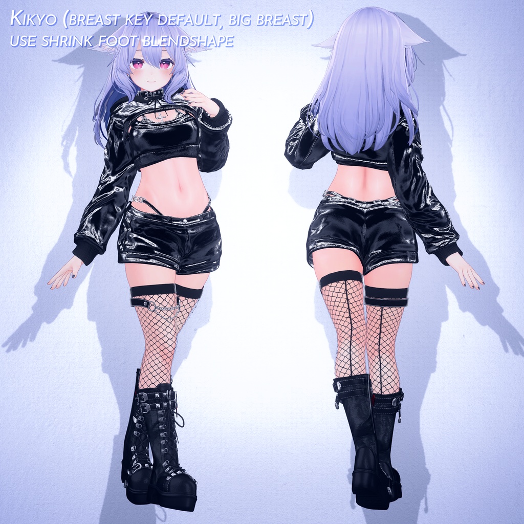 (萌対応) 【5アバター対応】 crop hoodie outfit with bikini