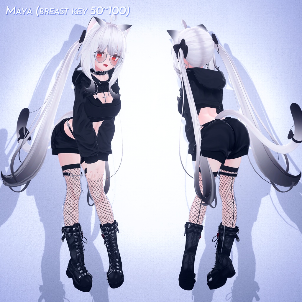 (萌対応) 【5アバター対応】 crop hoodie outfit with bikini