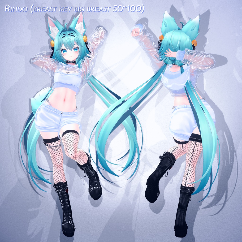 (萌対応) 【5アバター対応】 crop hoodie outfit with bikini