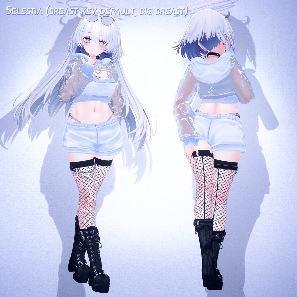 (萌対応) 【5アバター対応】 crop hoodie outfit with bikini