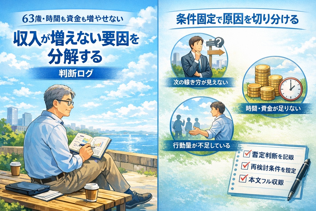 63歳／時間も資金もないまま「次の稼ぎ方」が止まるときの原因切り分けログ