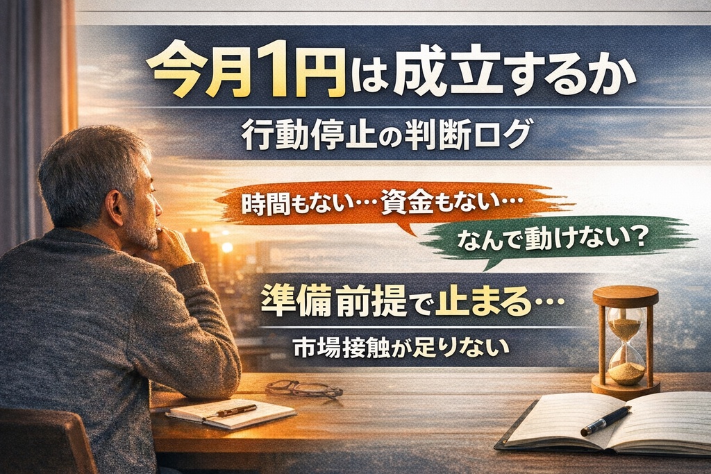今月1円は成立するか：行動停止の判断ログ