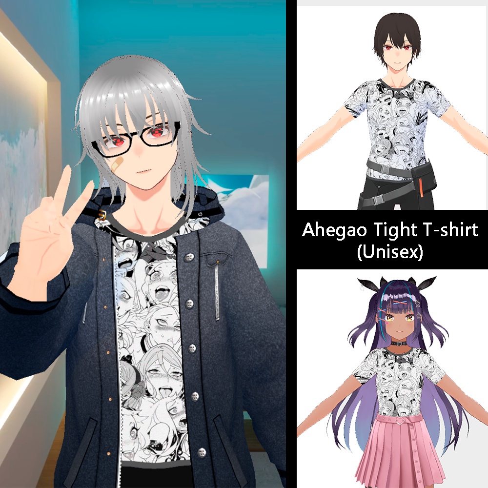 【VRoid】Ahegao Tight T-shirt