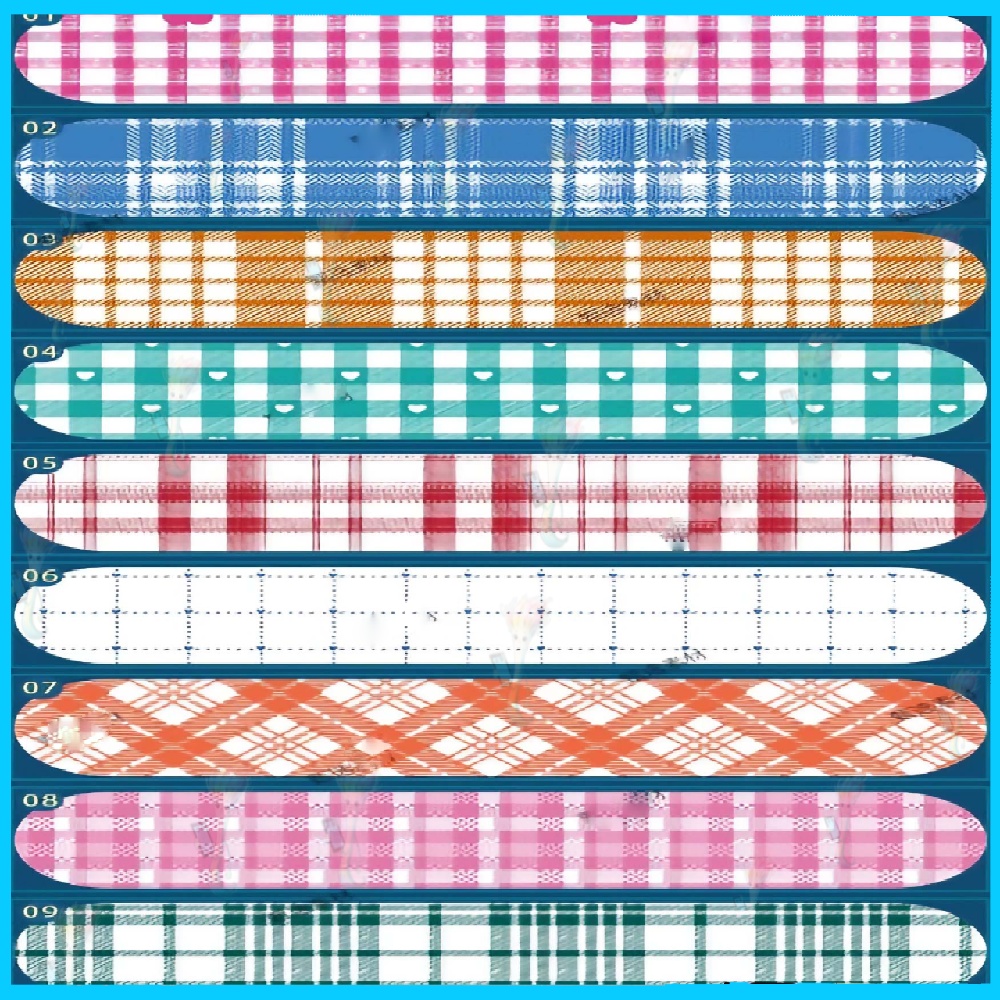 30種類のチェック柄ブラシ - Photoshop & Procreate用、かわいい服地柄、テクスチャー、背景用ブラシ