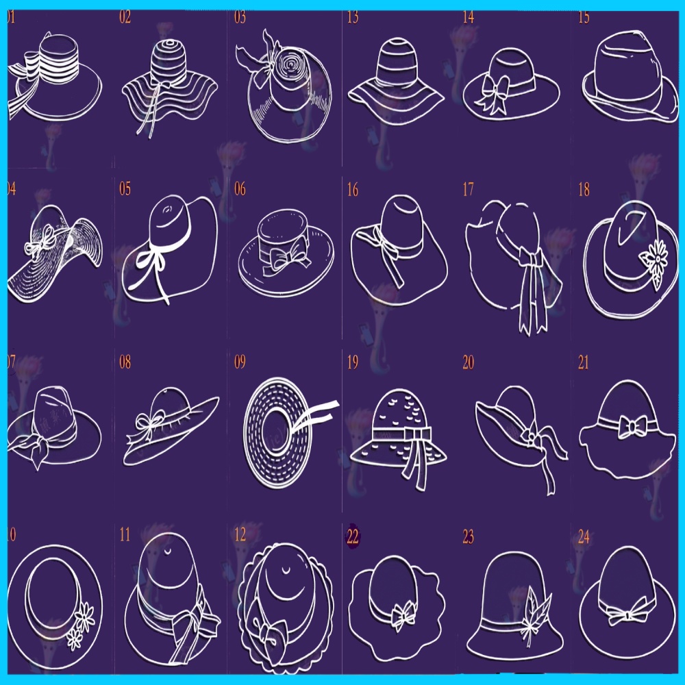 50種類の帽子ブラシセット」50 Brushes for Hats and Caps