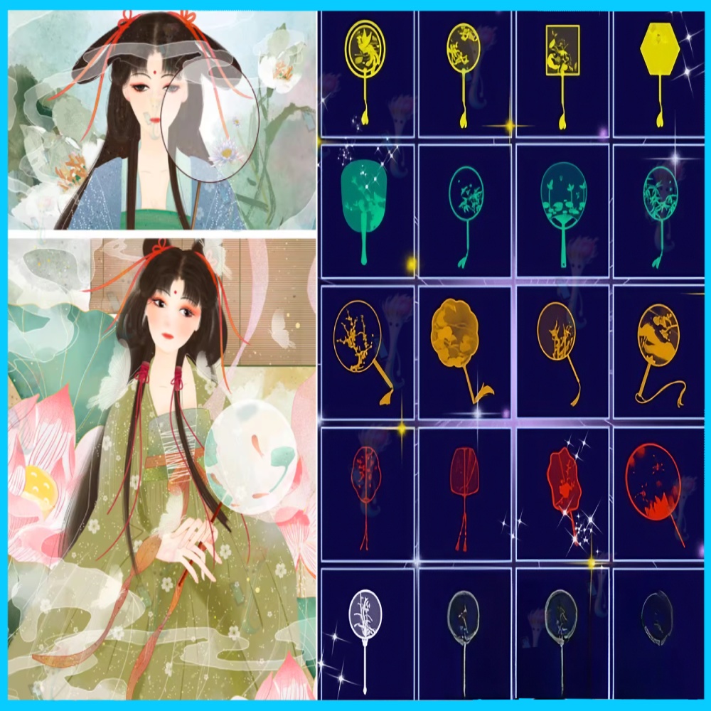 種類の中国伝統的扇子ブラシセット」 Brushes for Traditional Chinese Fans