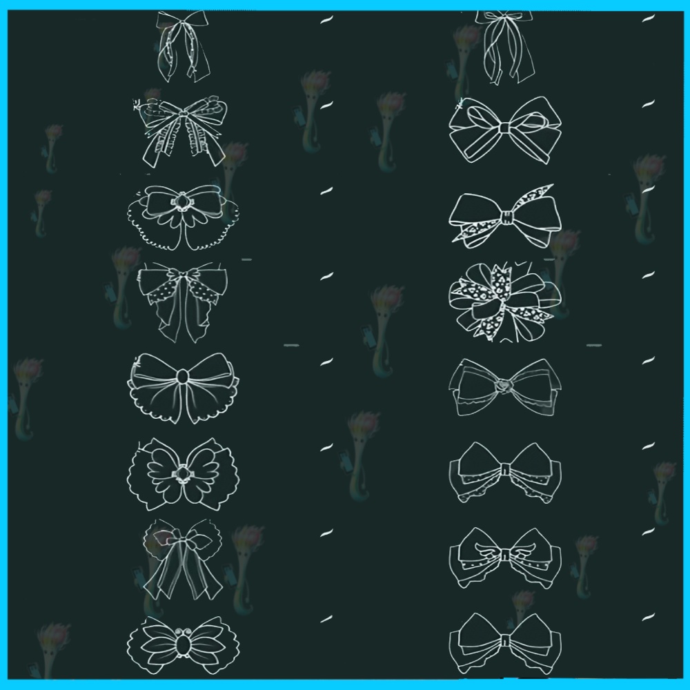 種類のリボンブラシセット」 Brushes for Ribbon Bows