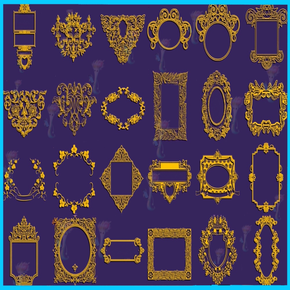 58種類の装飾的フレームブラシセット」 Brushes for Decorative Frames