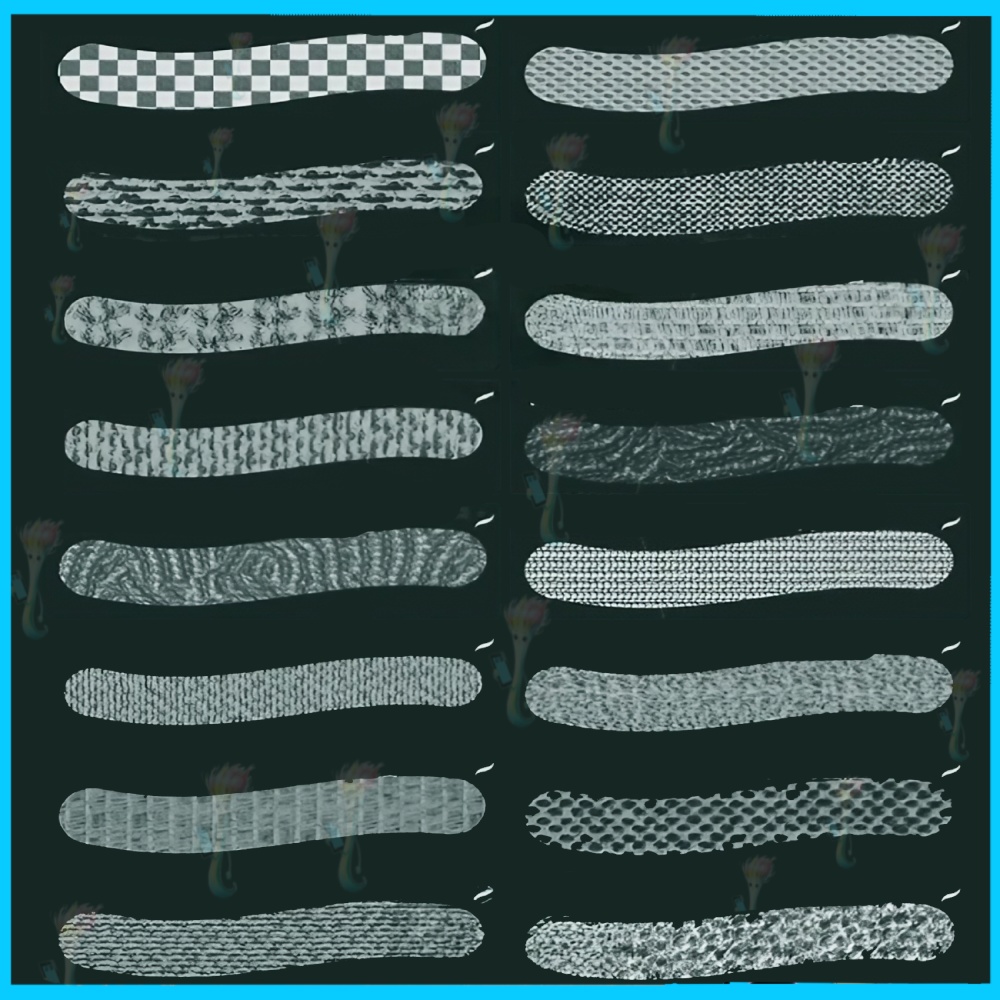 種類のセーター模様ブラシセット」 Brushes for Sweater and Fabric Patterns