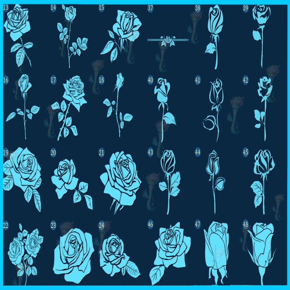 60種類のバラの花ブラシセット」 Brushes for Rose Flowers