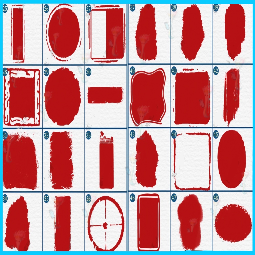 ブラシ – 中国伝統の印章・署名スタンプブラシ Procreate & Photoshop用