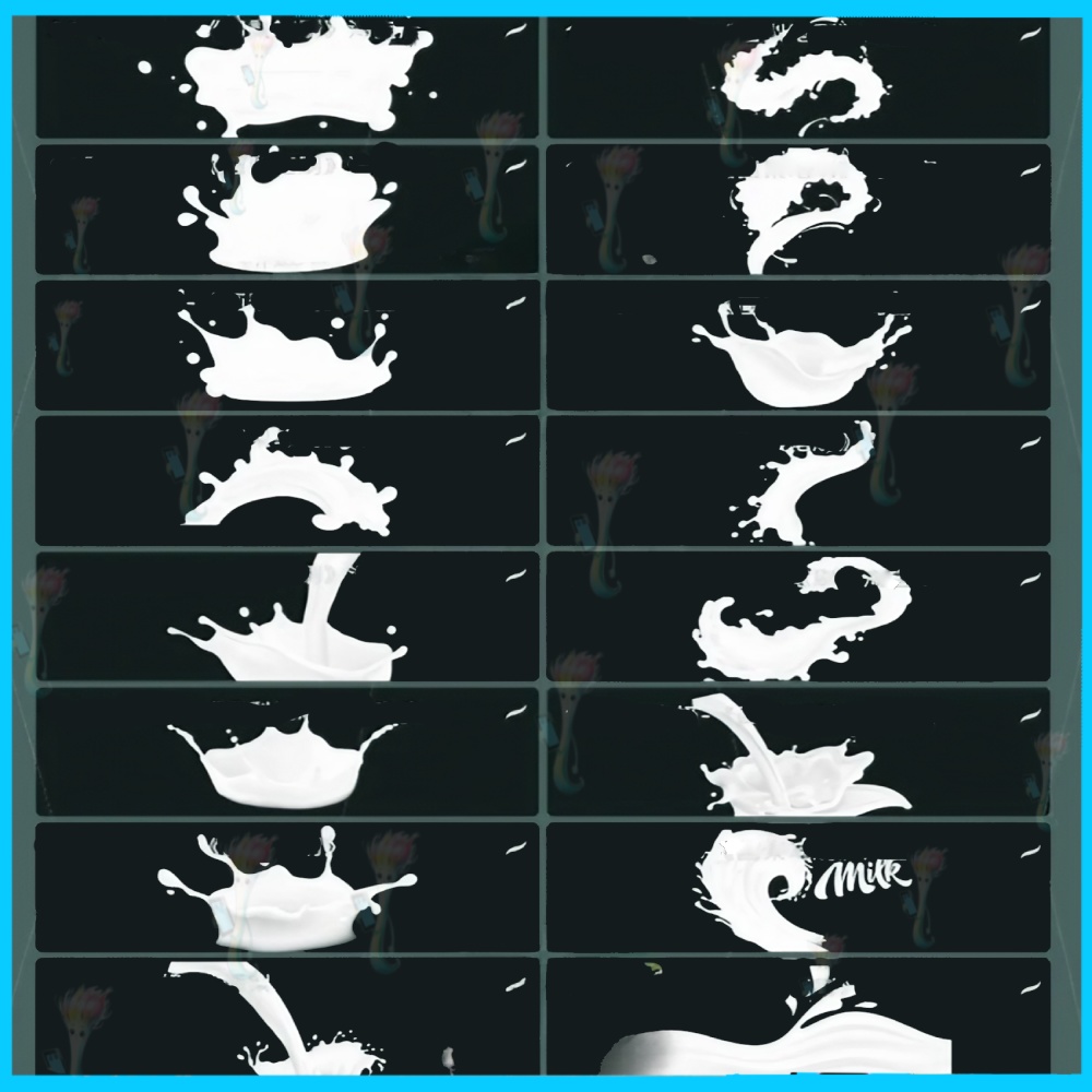 62 ブラシ – ミルク・クリーム・チョコレート スプラッシュブラシ Procreate & Photoshop用