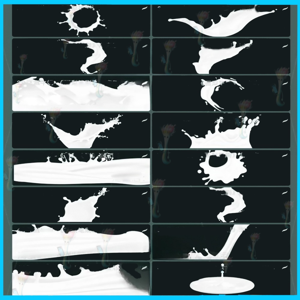 62 ブラシ – ミルク・クリーム・チョコレート スプラッシュブラシ Procreate & Photoshop用