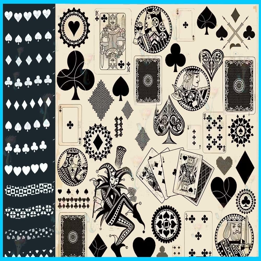 60種類のトランプカードブラシセット - Photoshop & Procreate用スタンプ