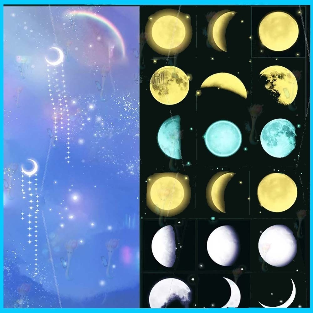 ProcreateとPhotoshop用の60種類の月と月齢ブラシセット - 宇宙と夜空の素材