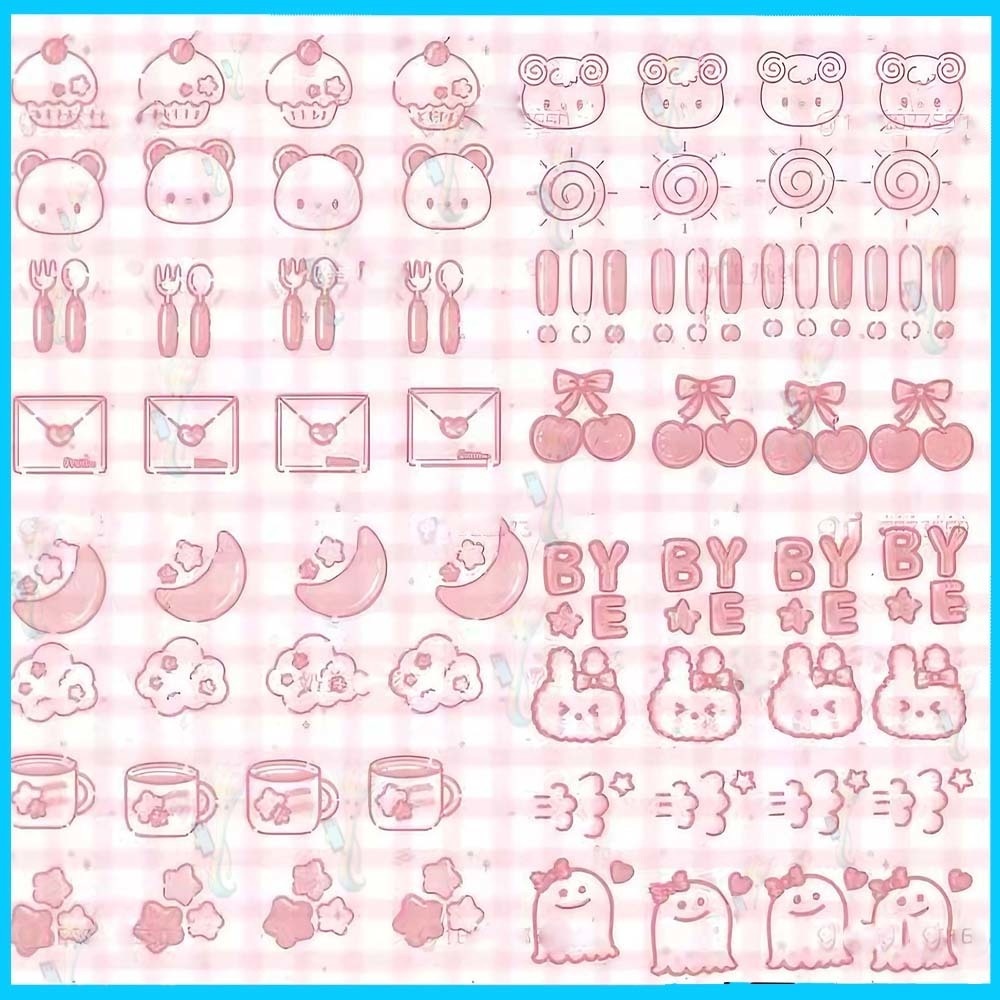 Procreate&Photoshop用 キュートで夢心地なスタンプブラシ60種類セット - かわいいイラスト素材