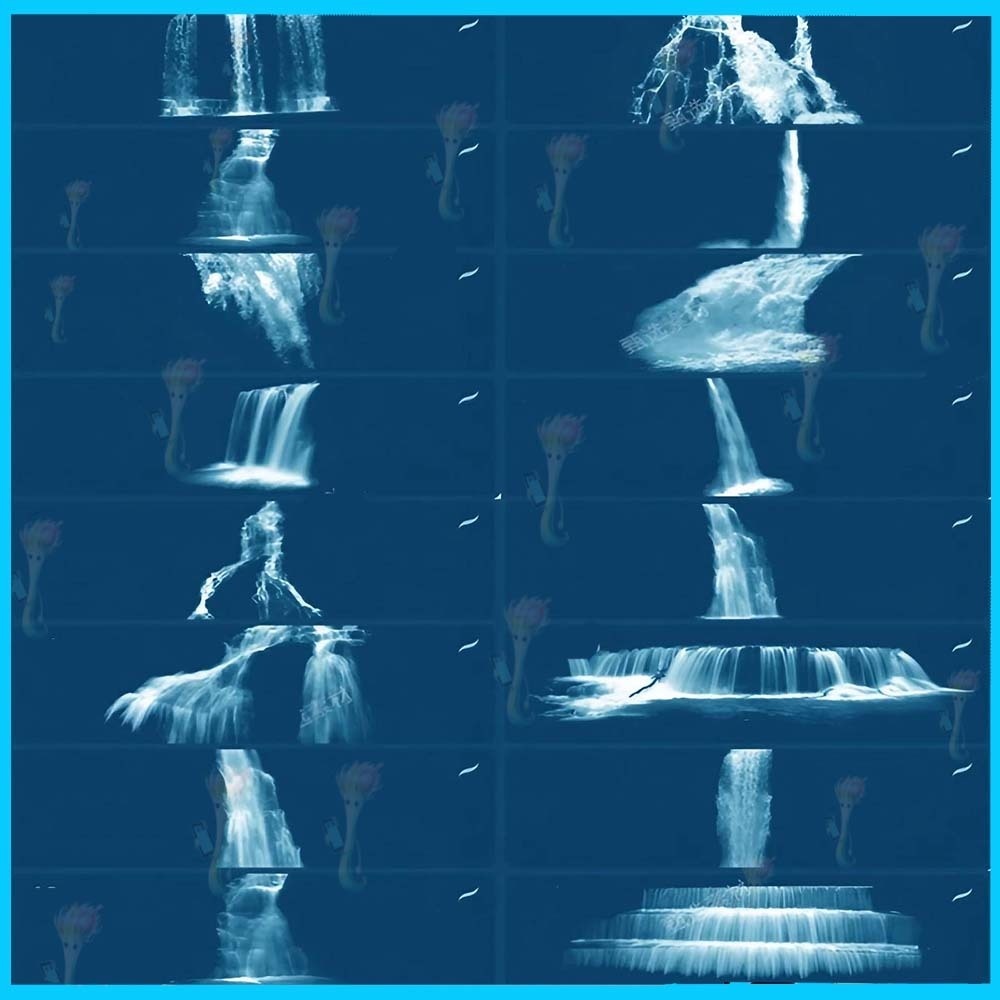 ProcreateとPhotoshop用の60種類の滝と水流ブラシセット - 自然風景と水の効果素材