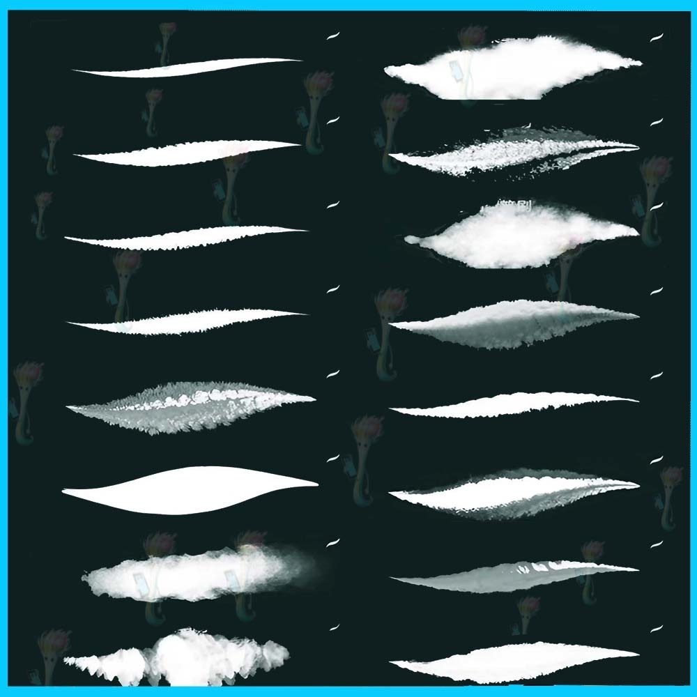 Procreate 用の60種類の水墨画、墨絵、東洋風ブラシセット - 伝統画と水墨表現素材