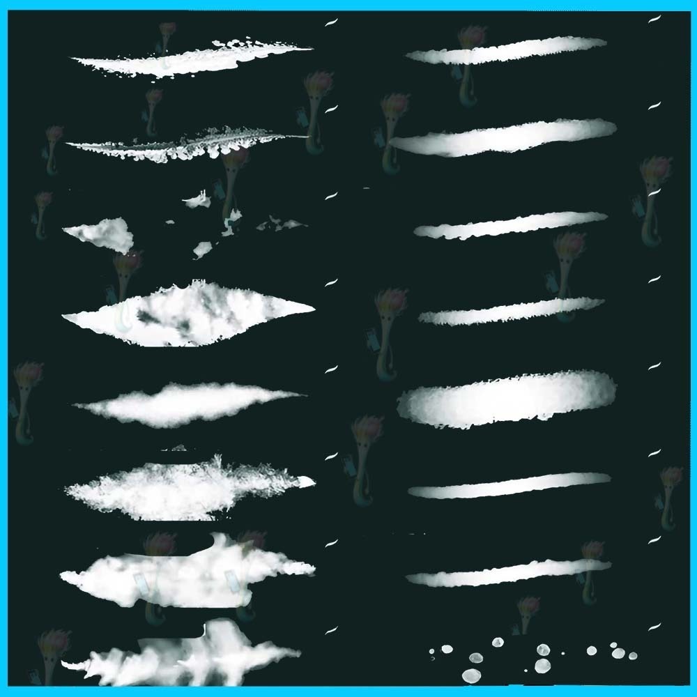 Procreate 用の60種類の水墨画、墨絵、東洋風ブラシセット - 伝統画と水墨表現素材