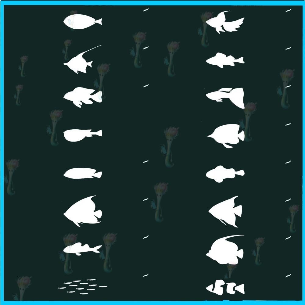 Procreate&Photoshop用魚・海の生き物シルエットブラシセット58種類 - 水中・アクアリウム・水面下の表現素材