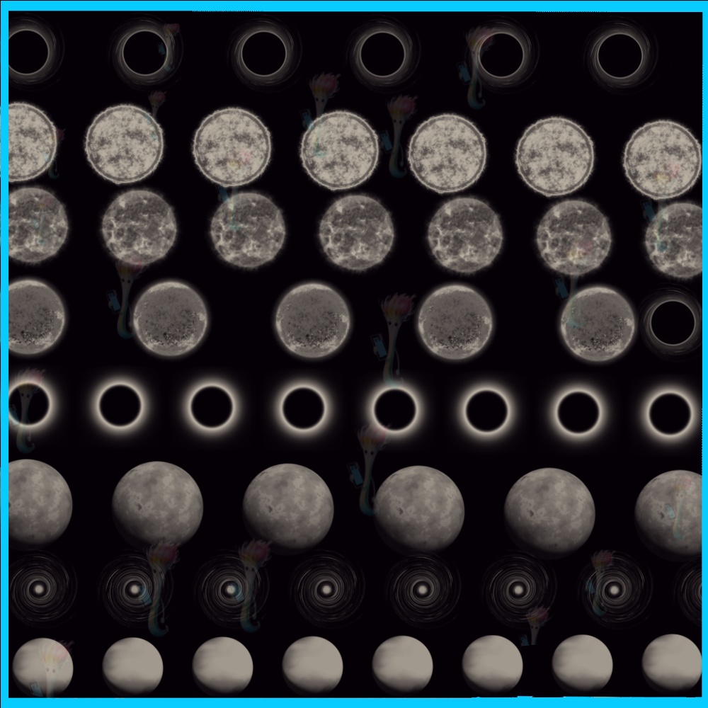 ProcreateとPhotoshop用の宇宙、星空、銀河ブラシセット58個 - 背景、天体、効果